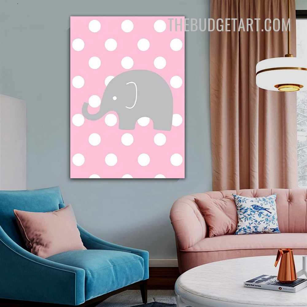 Circular Dots Modern Painting Image Canvas Print for Room Wall Embellishment