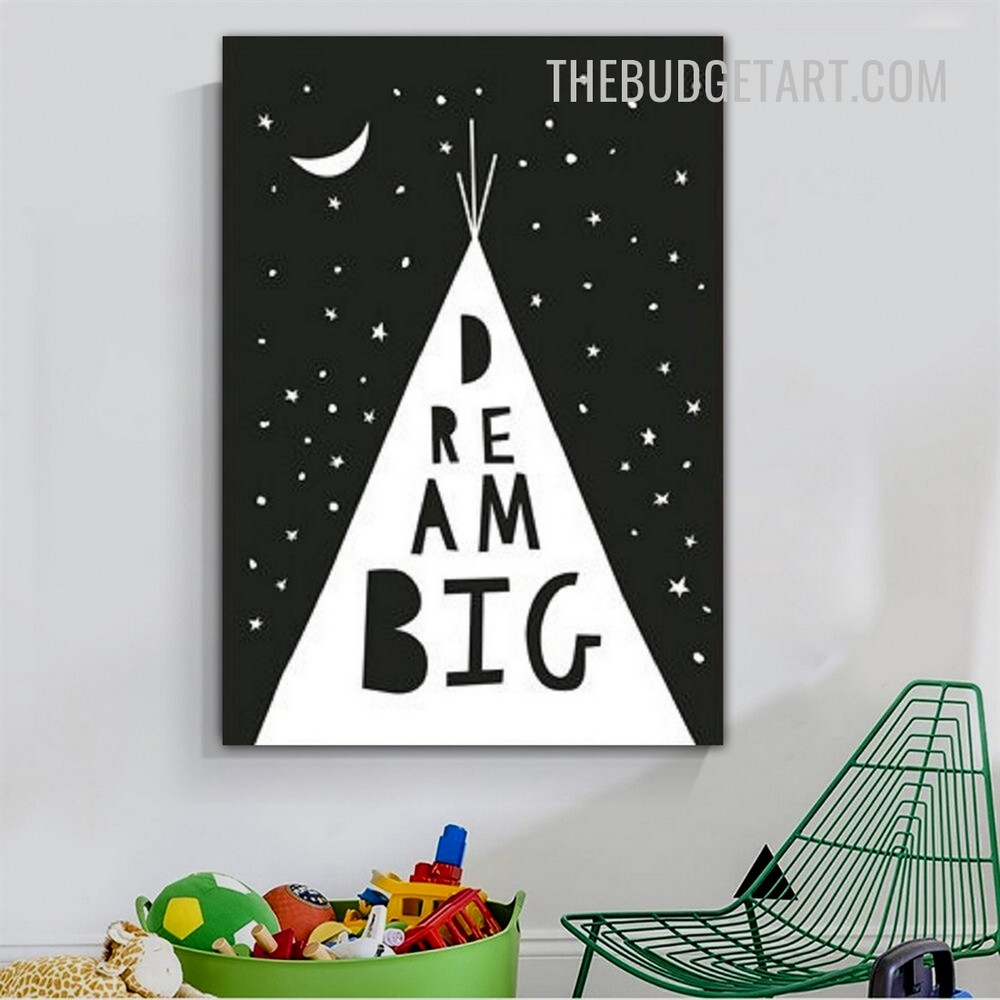 Dream Big Typography Modern Painting Picture Canvas Print for Room Wall Trimming