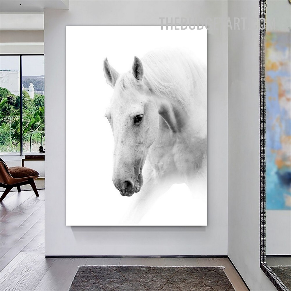 Horse Face Modern Painting Image Animal Canvas Print for Room Wall Ornamentation