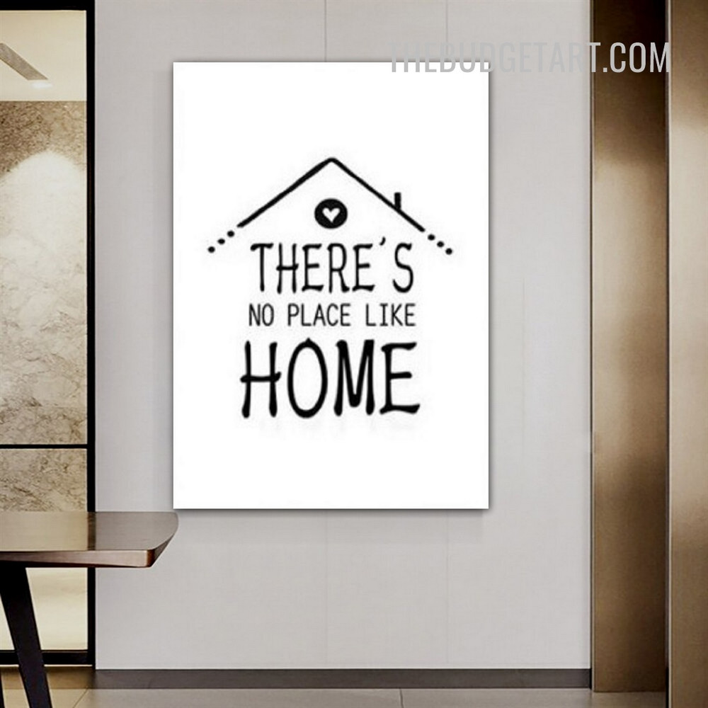 No Place Like Home Typography Modern Painting Picture Canvas Quote Print for Room Wall Tracery