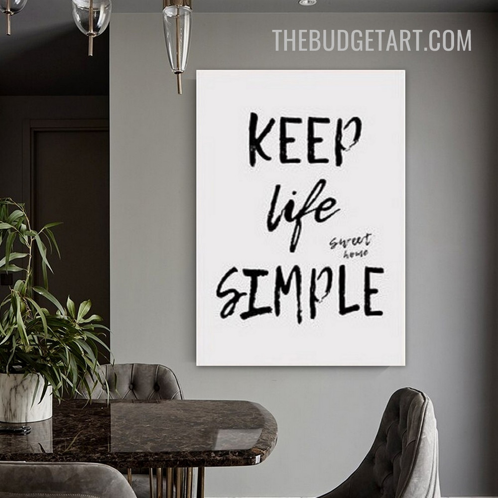 Keep Life Simple Sweet Home Typography Modern Painting Picture Canvas Wall Art Quotes Print for Room Wall Garnish