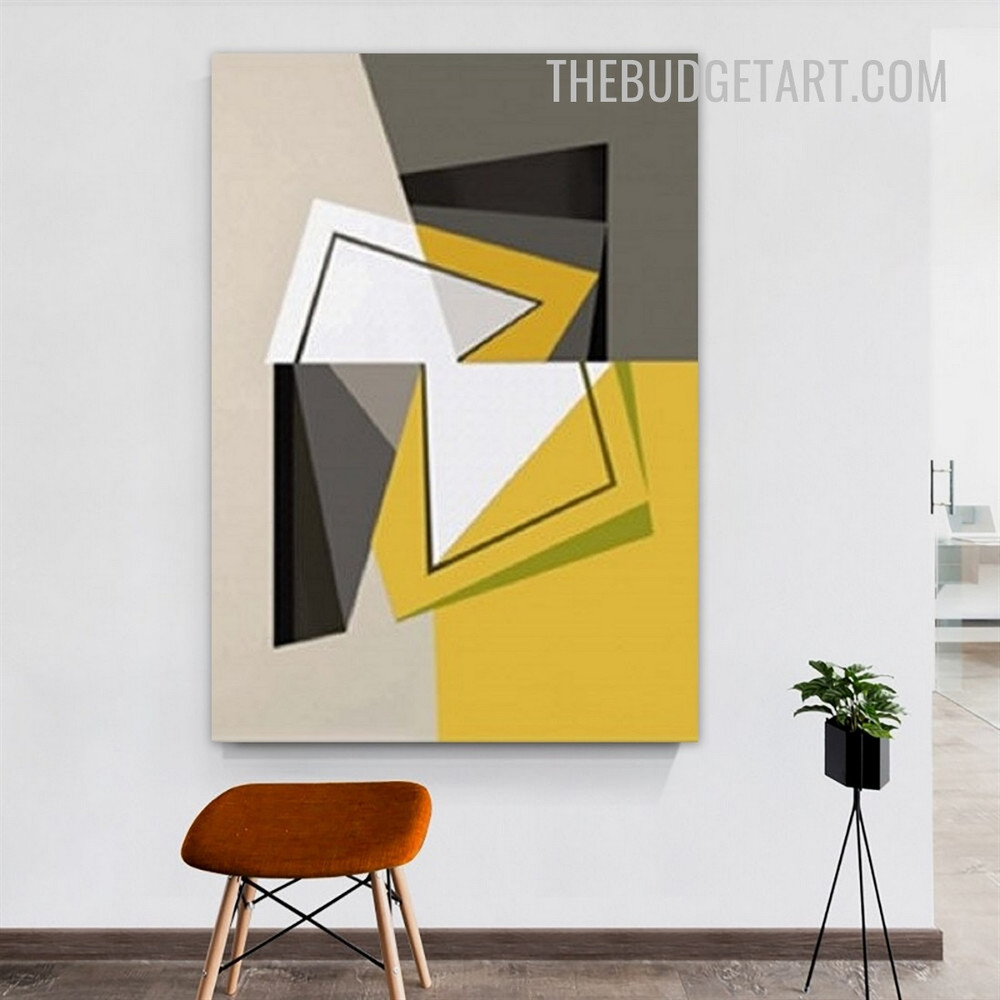 Zigzag Geometric Figure Nordic Modern Painting Picture Abstract Canvas Art Print for Room Wall Drape