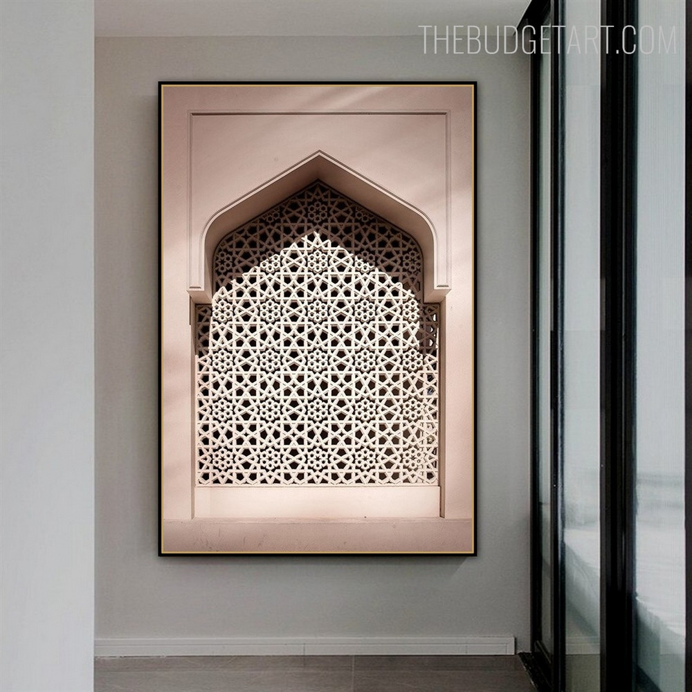 Islamic Window Architecture Religious Painting Pic Canvas Print for Room Wall Ornament