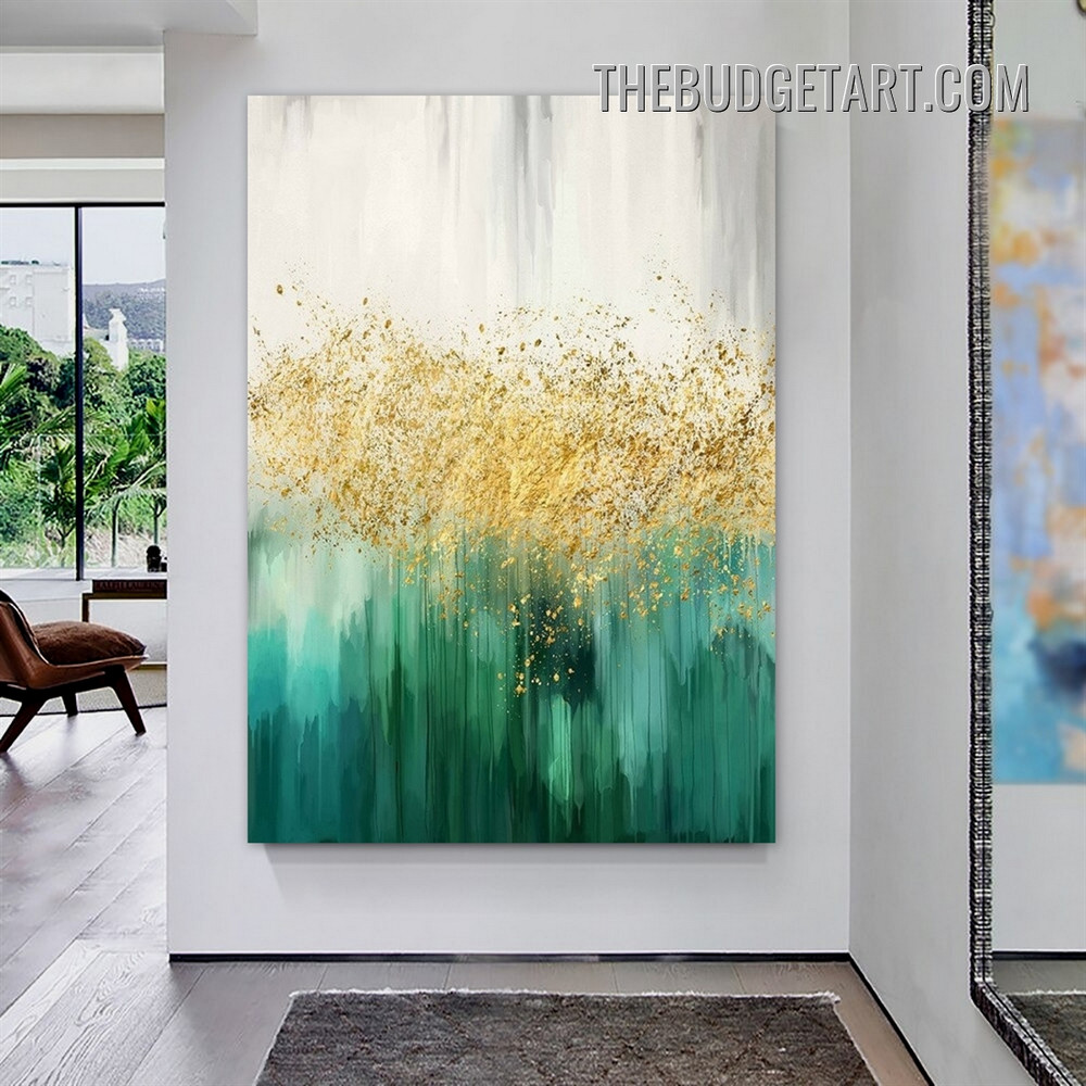 Glitters Stain Abstract Modern Painting Picture Canvas Wall Art Print for Room Flourish