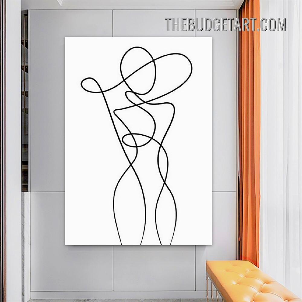 Winding Line Figure Abstract Modern Painting Picture Canvas Wall Art Print for Room Drape