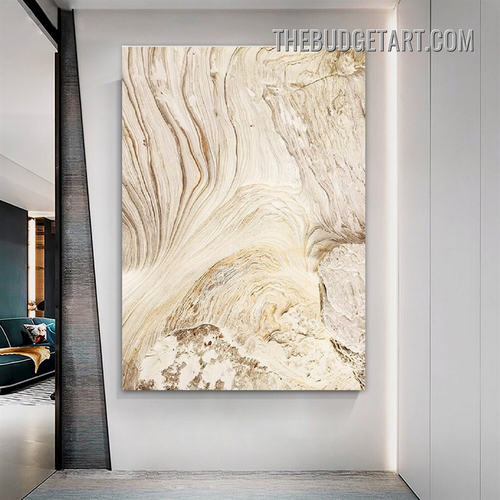 Rock Formation Abstract Vintage Painting Picture Canvas Wall Art Print for Room Embellishment