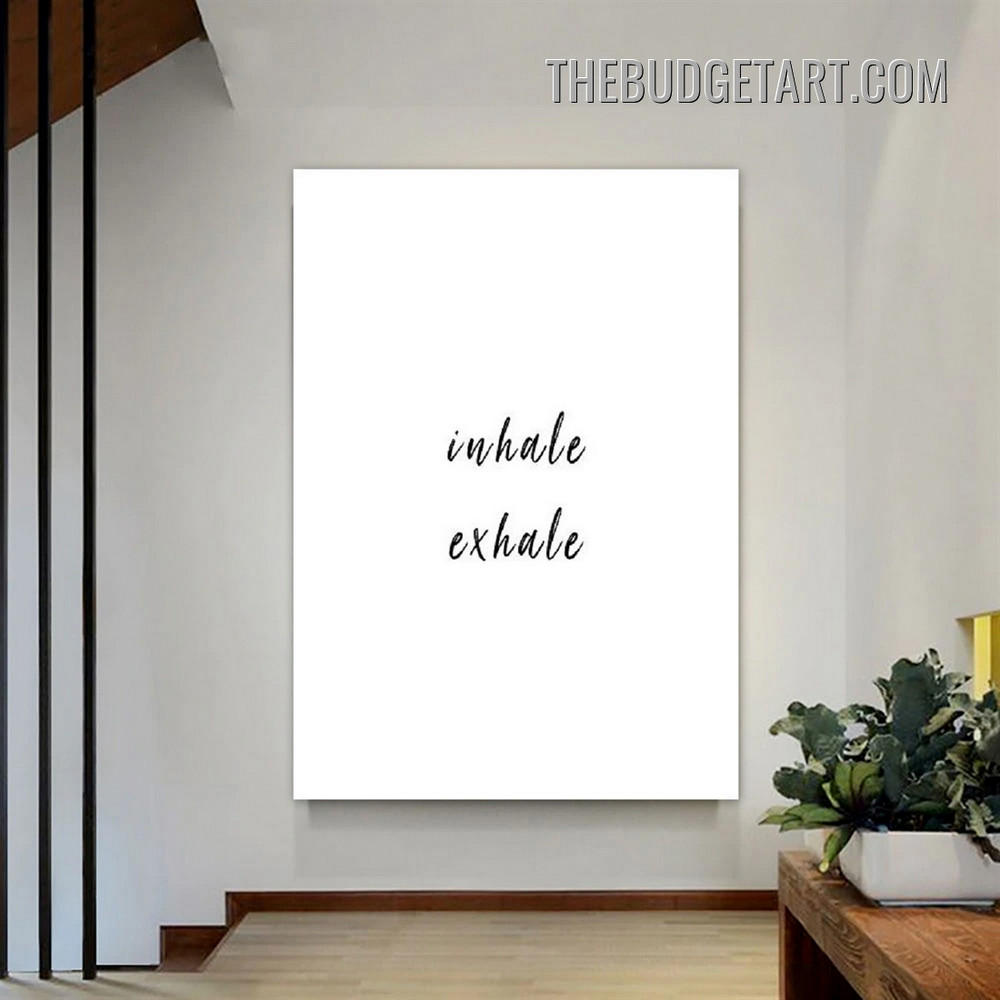 Inhale Exhale Typography Modern Painting Picture Canvas Wall Art Print for Room Drape