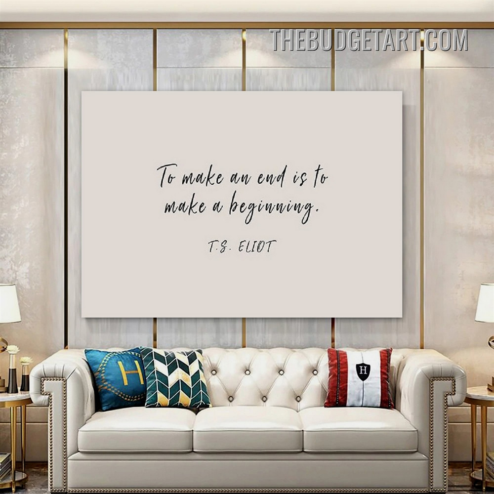 Beginning Typography Modern Painting Picture Canvas Wall Art Print for Room Molding
