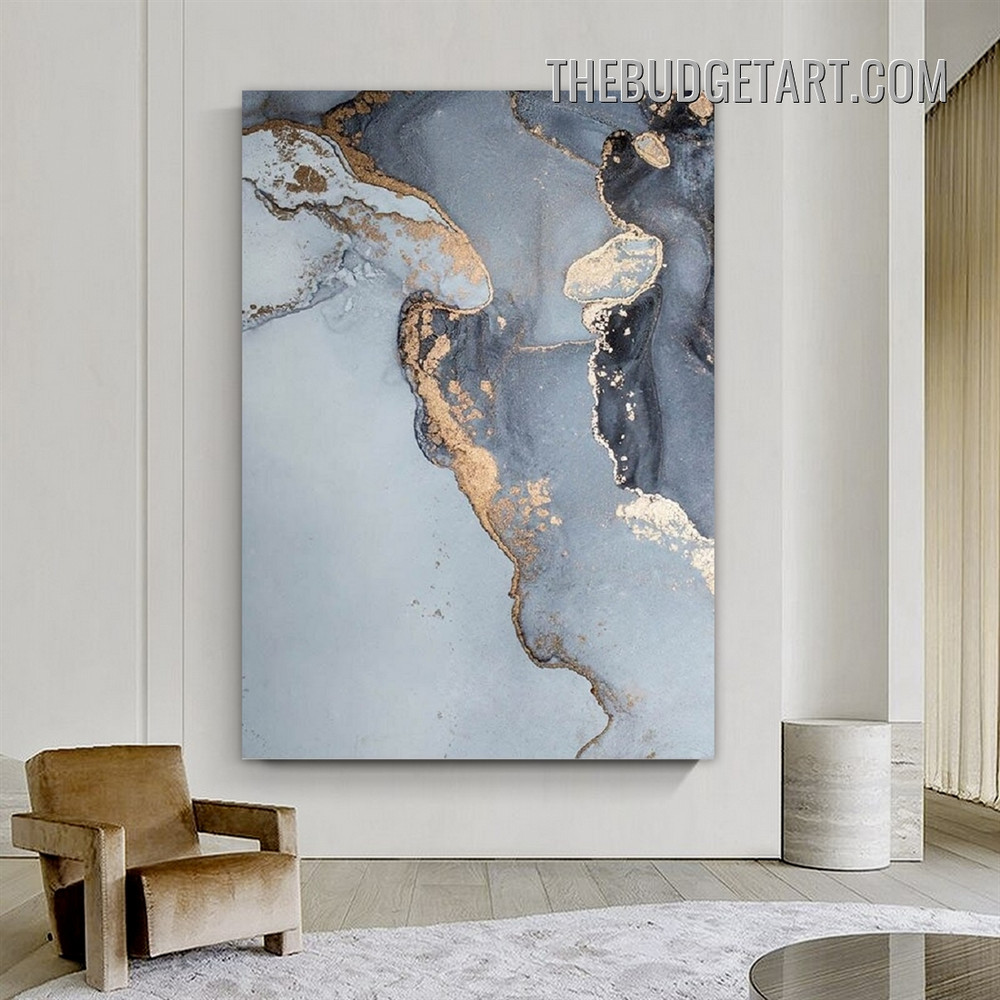 Glazy Streak Marble Abstract Modern Painting Picture Canvas Wall Art Print for Room Décor