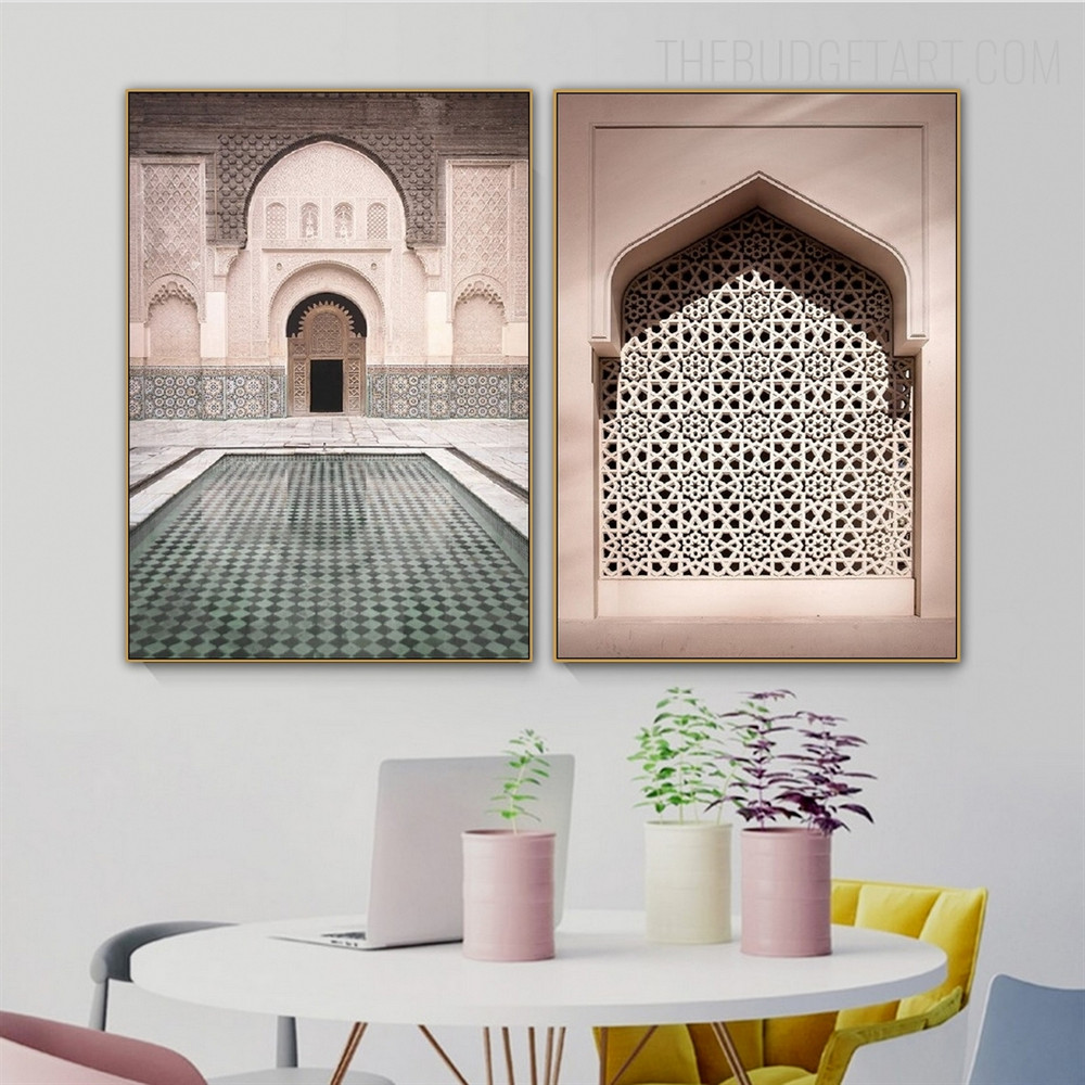 Medersa Religious Modern Artwork Picture Canvas Print for Room Wall Disposition