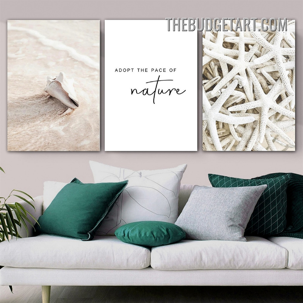 Pace Typography Modern Painting Picture 3 Panel Canvas Wall Art Prints for Room Flourish 