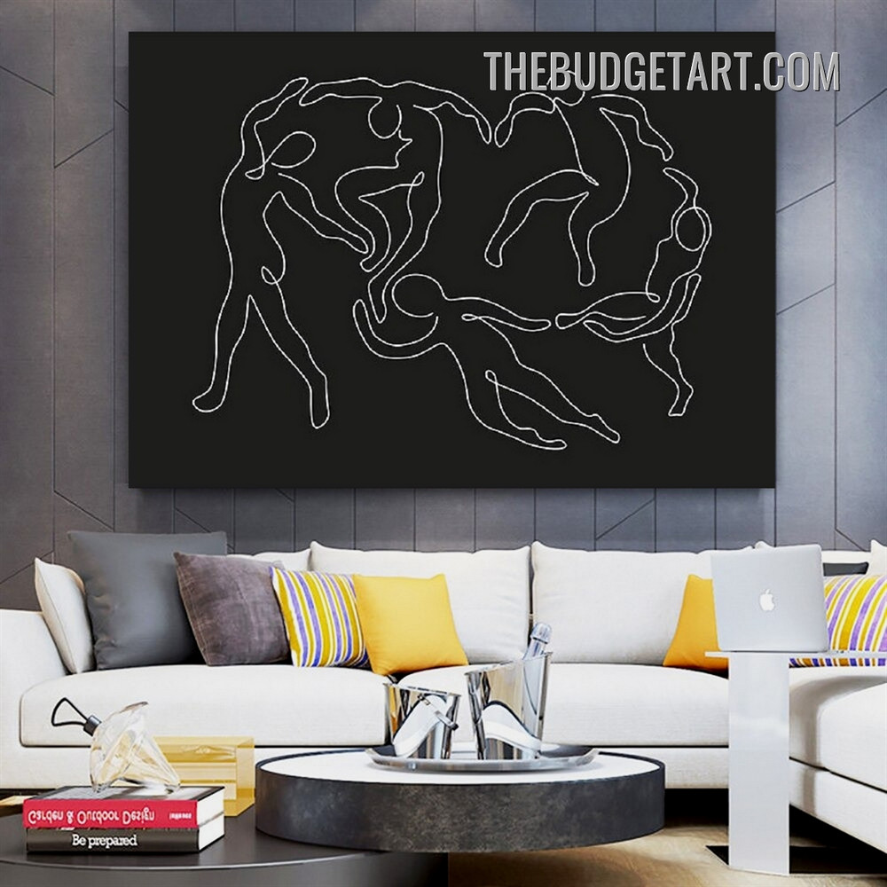 Dancing People Abstract Contemporary Painting Picture Canvas Art Print for Room Wall Equipment