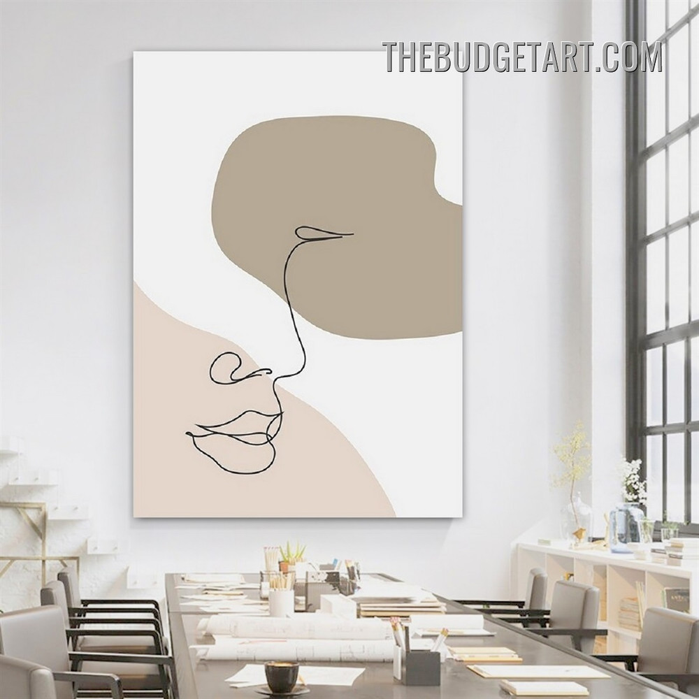 Lineament Art Face Abstract Figure Scandinavian Painting Picture Canvas Wall Art Print for Room Embellishment