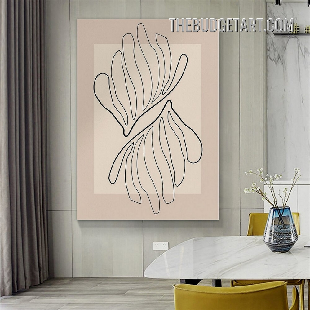 Lines Foliage Design Abstract Modern Painting Picture Canvas Wall Art Print for Room Ornament