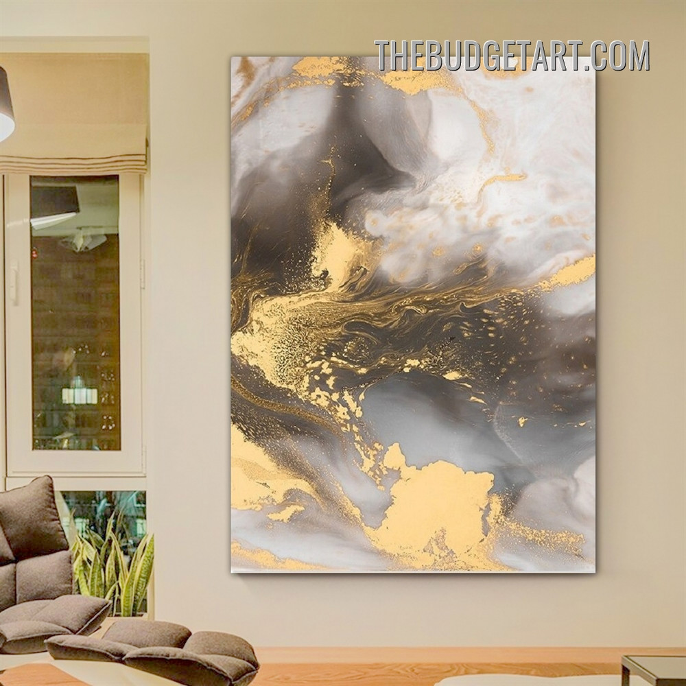 Marble Texture Abstract Modern Painting Image Canvas Wall Art Print for Room Getup