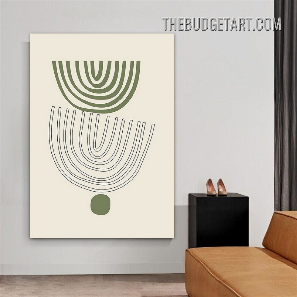 Circulars Lines Abstract Scandinavian Painting Picture Canvas Wall Art Print for Room Drape