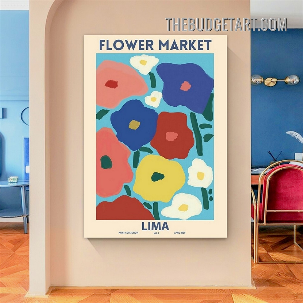 Lima Typography Modern Painting Picture Canvas Wall Art Print for Room Trimming