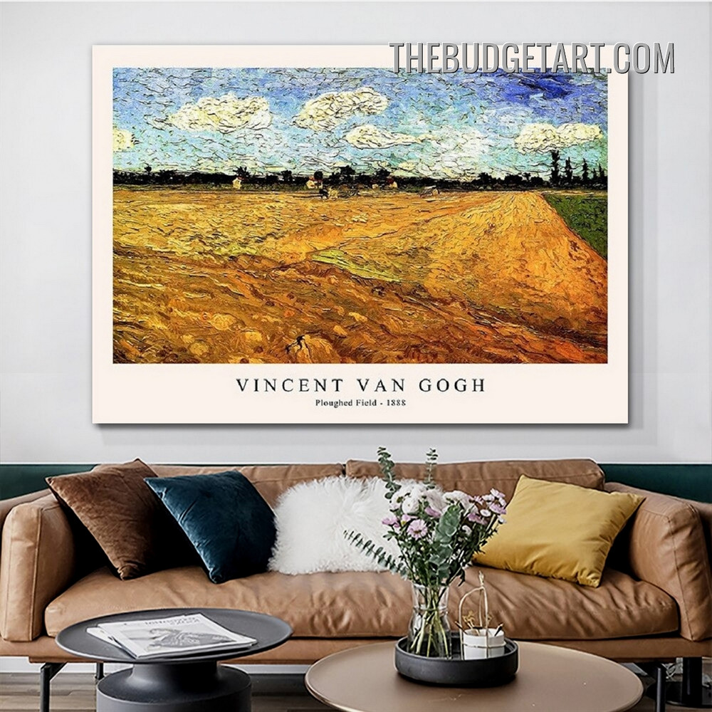 Field Abstract Landscape Vintage Painting Picture Canvas Art Print for Room Wall Décor