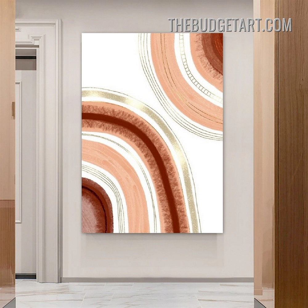 Meandering Daub Abstract Scandinavian Modern Painting Picture Canvas Art Print for Room Wall Drape