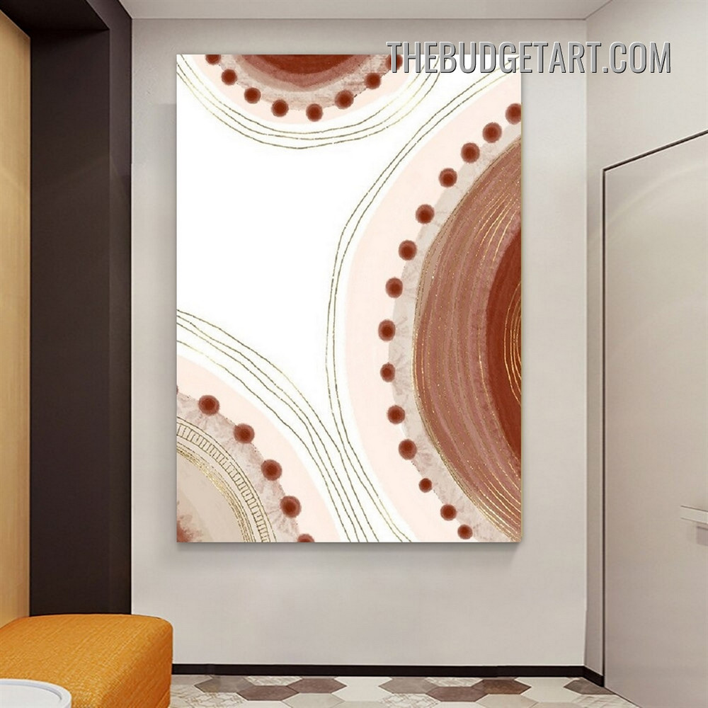 Curved Stain Abstract Scandinavian Modern Painting Picture Canvas Art Print for Room Wall Equipment