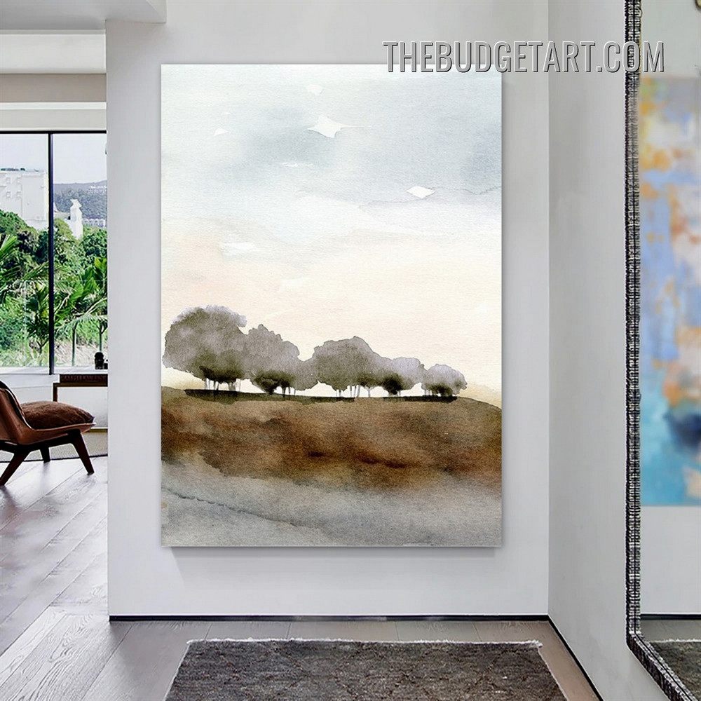 Smear Clouds Abstract Watercolor Painting Picture Canvas Art Print for Room Wall Garniture