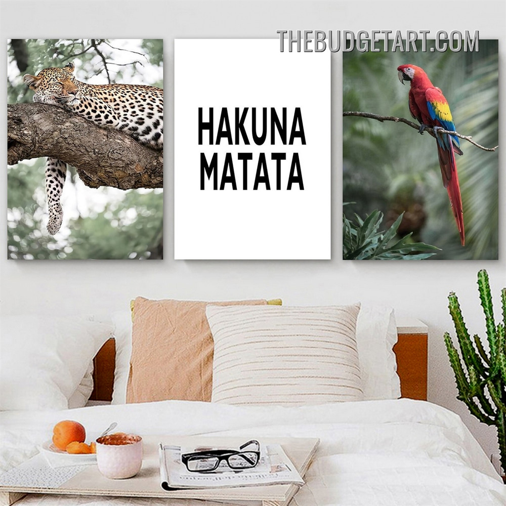Hakuna Matata Typography Modern Painting Picture 3 Panel Canvas Art Prints for Room Wall Tracery