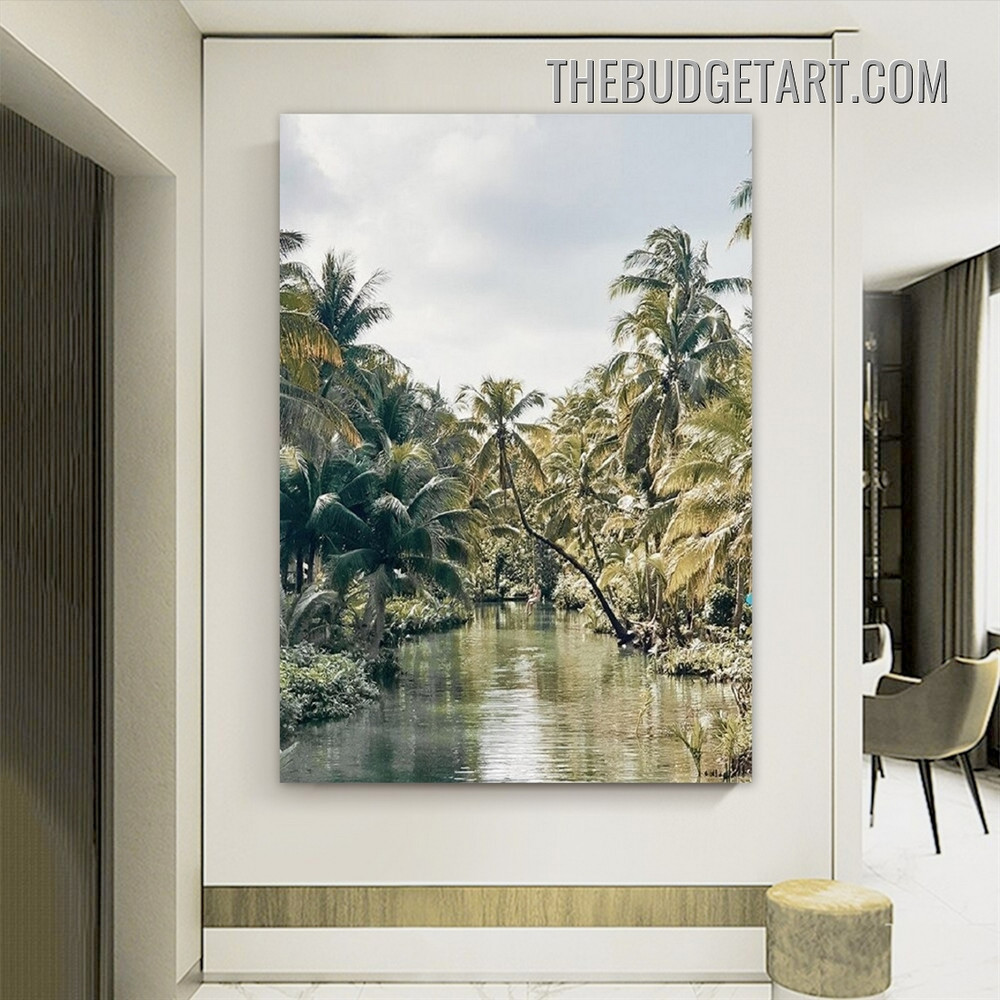 Tropical Palm Green Foliage Botanical Modern Painting Picture Canvas Art Print for Room Wall Assortment