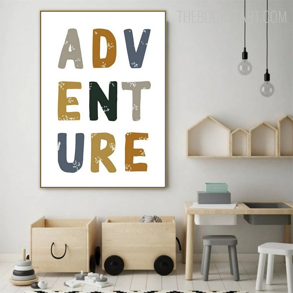 Adventure Quote Modern Artwork Picture Canvas Print for Room Wall Drape