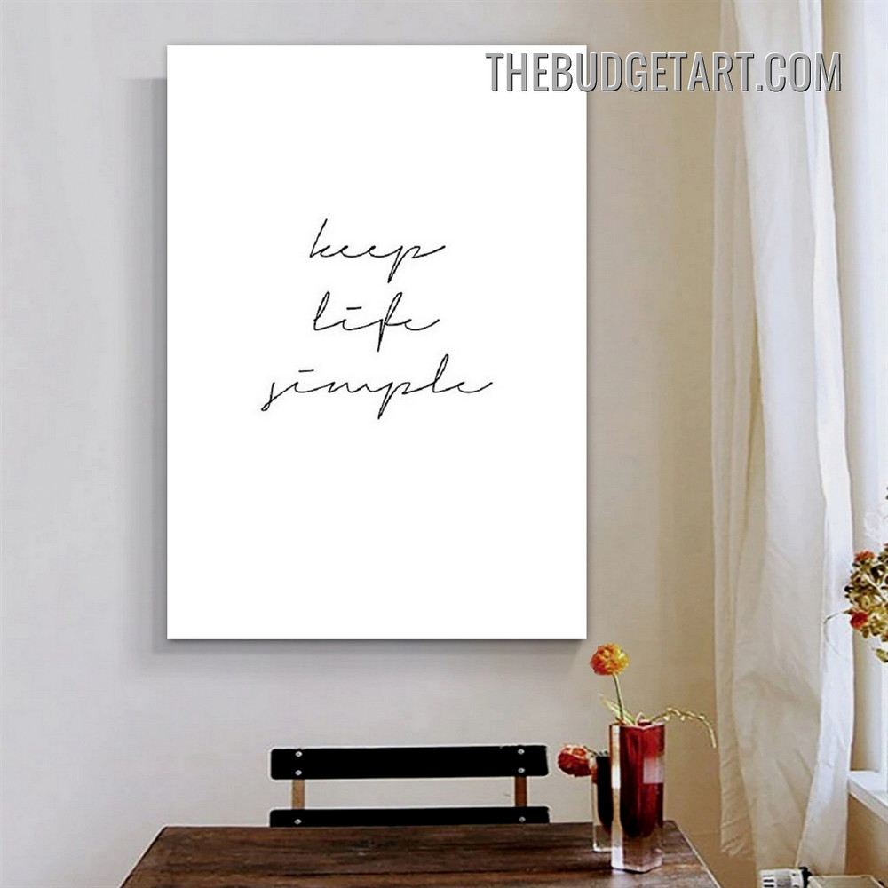 Keep Life Simple Typography Modern Painting Picture Canvas Wall Art Print for Room Finery