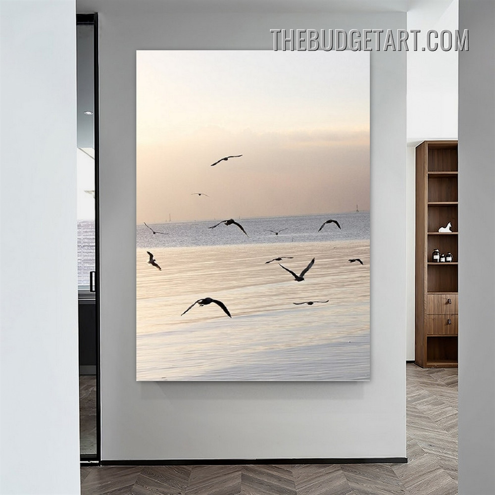 Flying Birds Modern Painting Picture Canvas Art Print for Room Wall Drape
