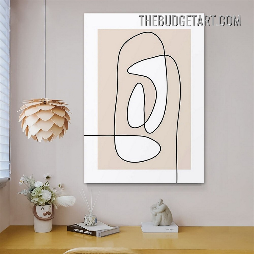 Twisting Lines Abstract Modern Painting Picture Canvas Art Print for Room Wall Equipment