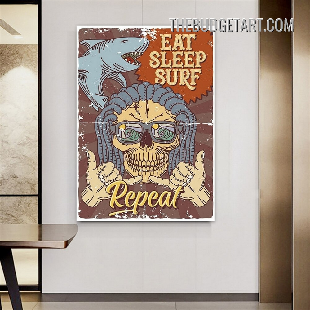 Skull Vintage Poster Painting Picture Canvas Wall Art Print for Room Disposition