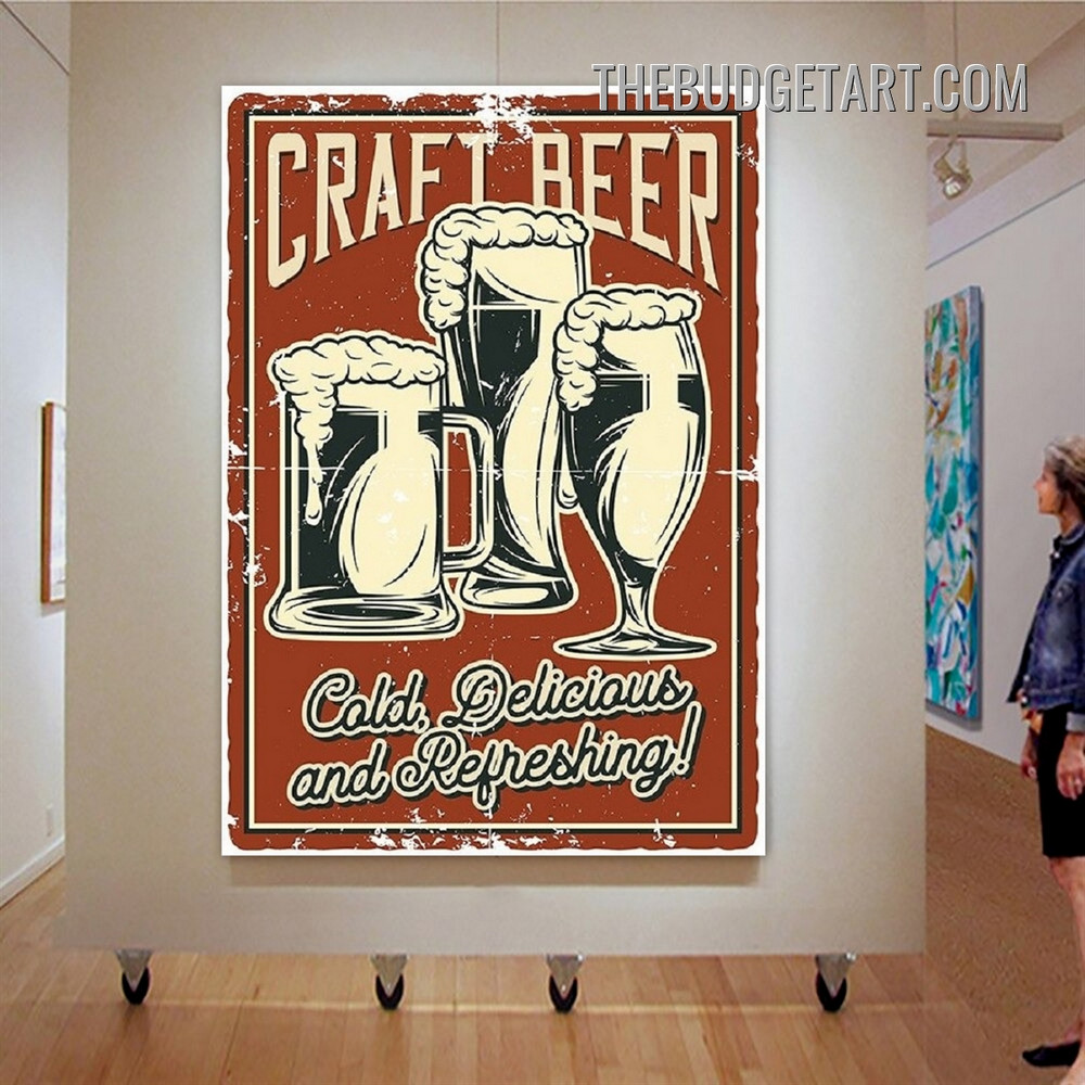 Craft Beer Typography Vintage Poster Painting Picture Canvas Art Print for Room Wall Arrangement