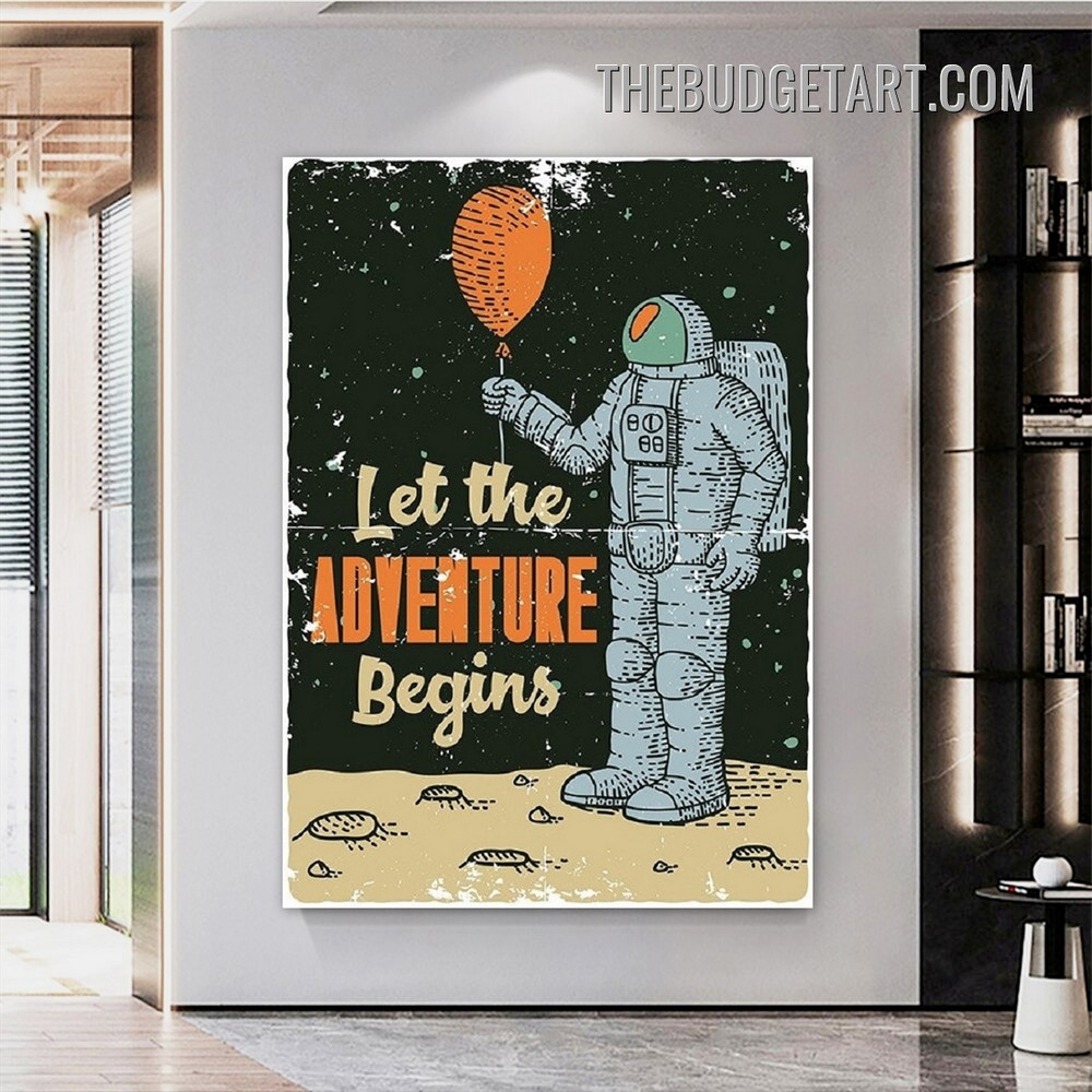 Adventure Typography Vintage Poster Painting Picture Canvas Wall Art Print for Room Molding