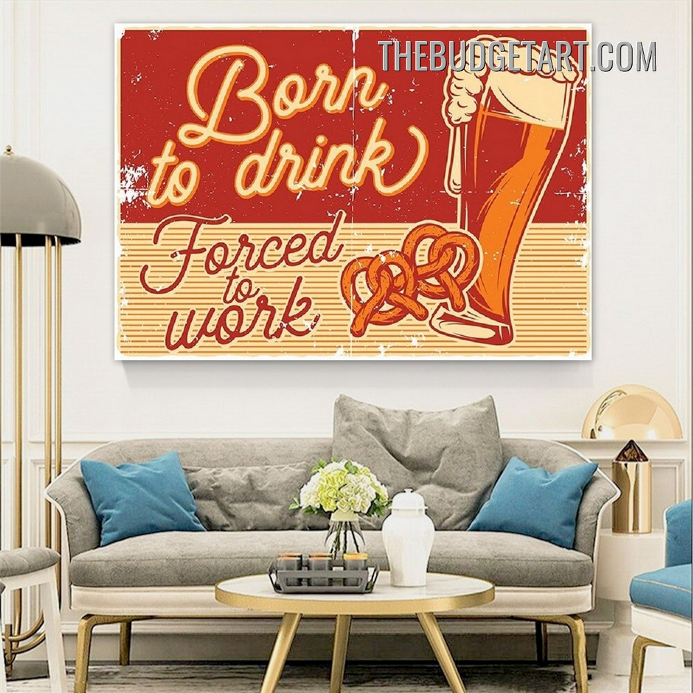Forced Typography Vintage Poster Painting Picture Canvas Wall Art Print for Room Decoration