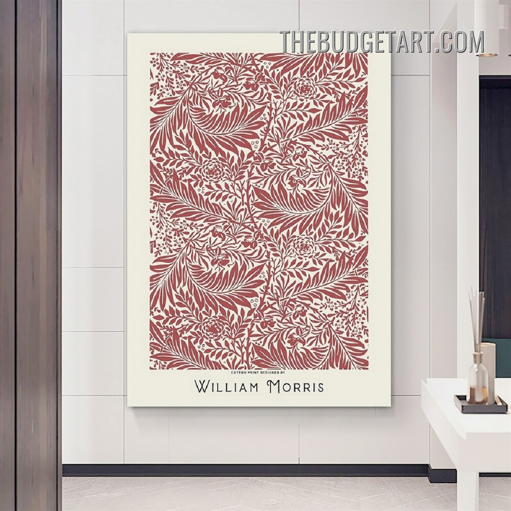 Red Leaves Vintage Botanical Painting Picture Canvas Wall Art Print for Room Getup