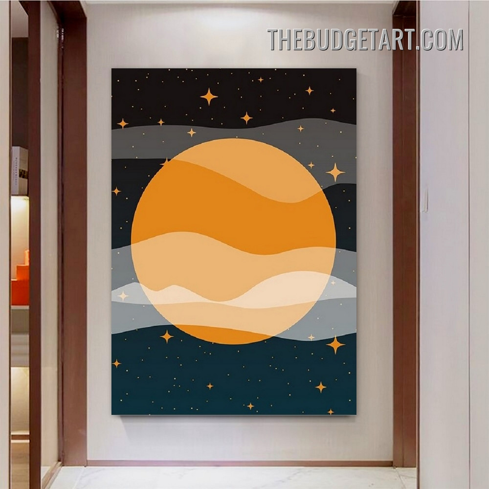 Stars Abstract Contemporary Scandinavian Painting Picture Canvas Wall Art Print for Room Molding