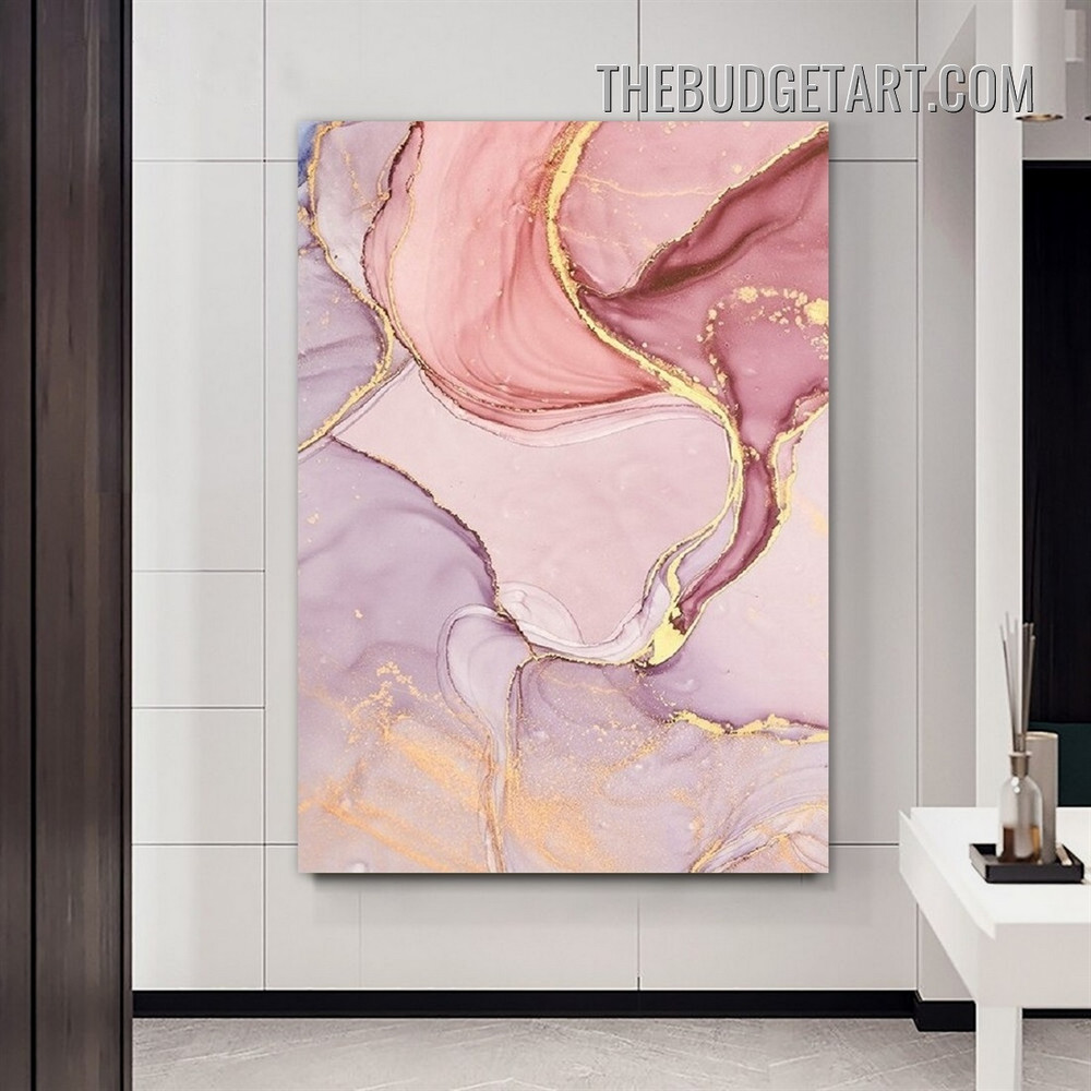 Glazy Smear Marble Abstract Modern Painting Picture Canvas Art Print for Room Wall Decoration