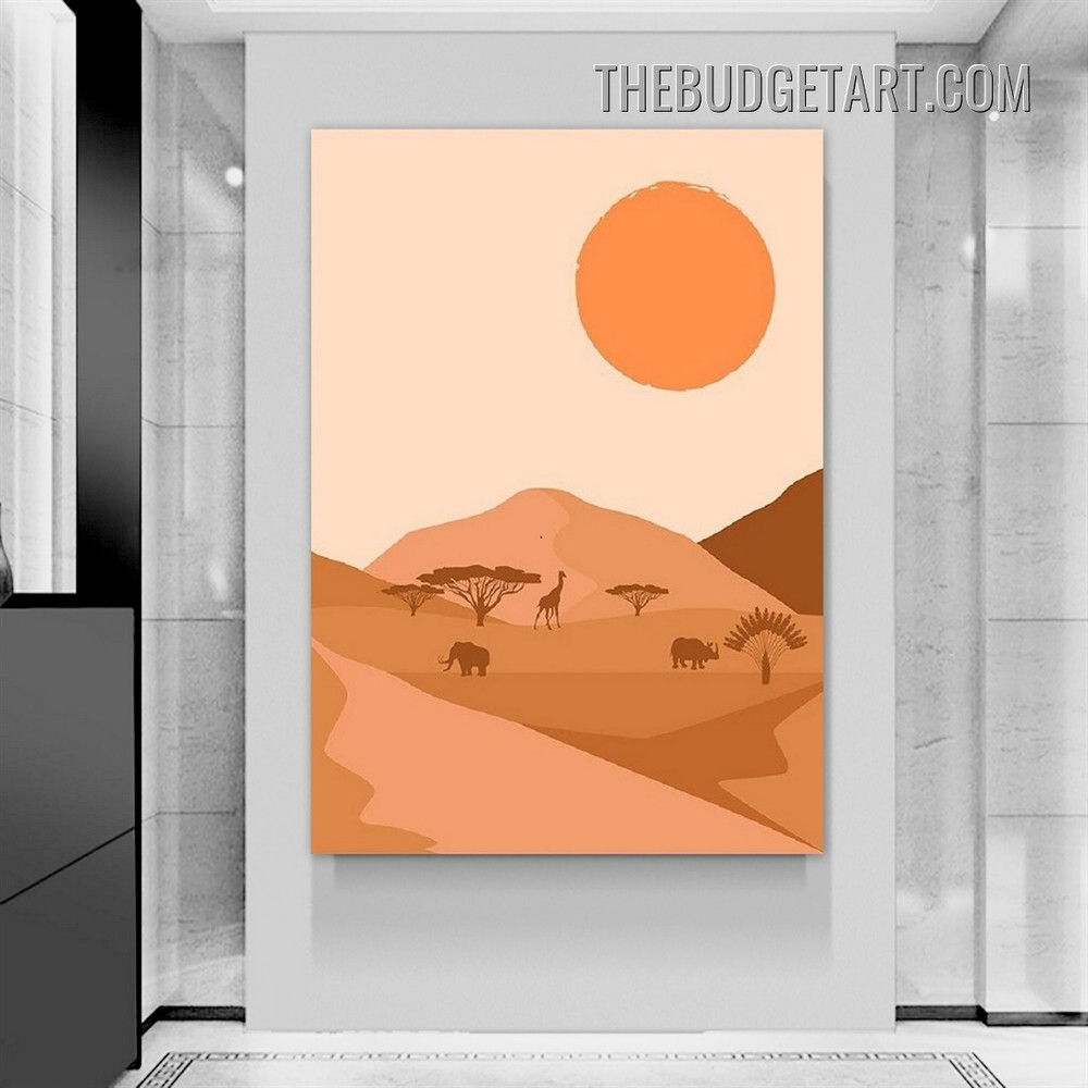 Desert Sand Abstract Landscape Scandinavian Painting Picture Canvas Art Print for Room Wall Trimming