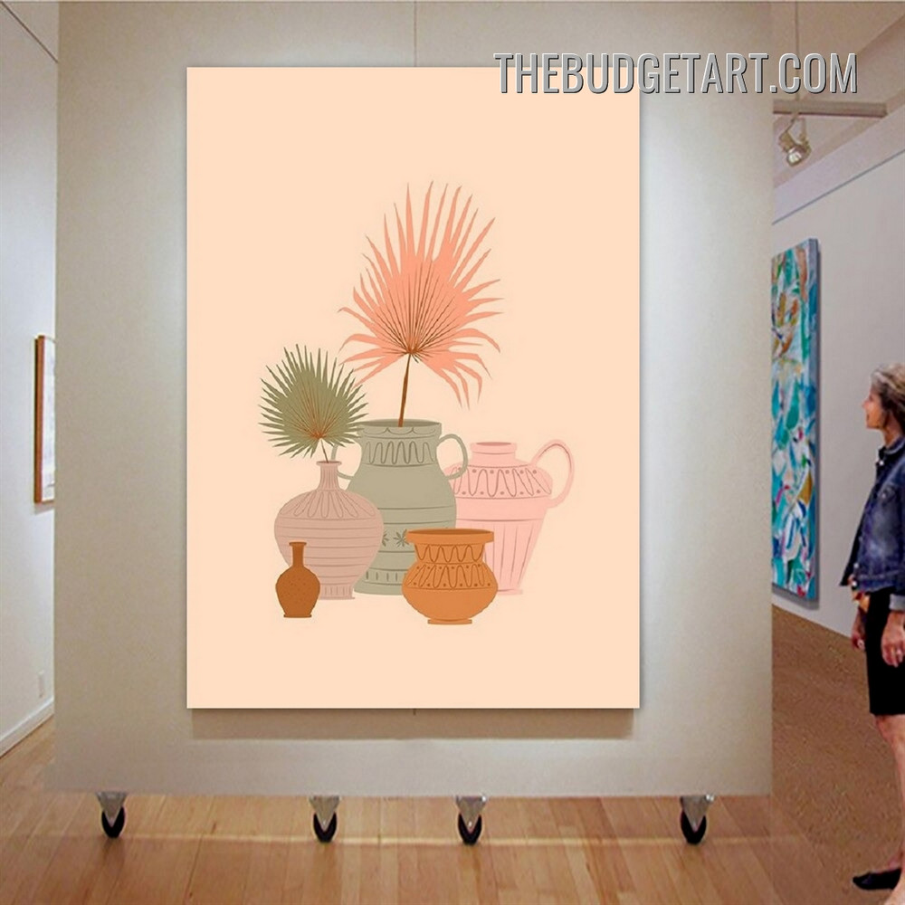 Colorful Ceramic Vase Abstract Scandinavian Painting Picture Canvas Art Print for Room Wall Arrangement