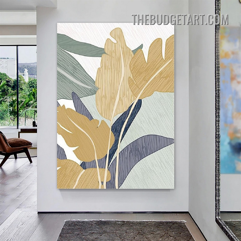 Leaves Pattern Abstract Modern Painting Picture Canvas Art Print for Room Wall Decoration
