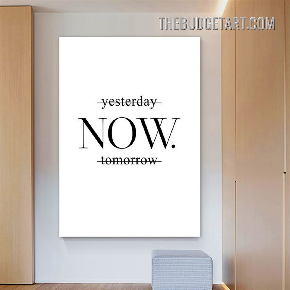 Yesterday Typography Modern Painting Picture Canvas Art Print for Room Wall Molding
