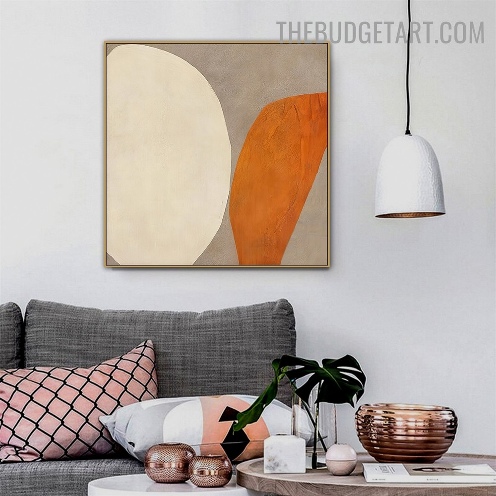 Moiety Circle Abstract Minimalist Contemporary Painting Image Canvas Print for Room Wall Adornment