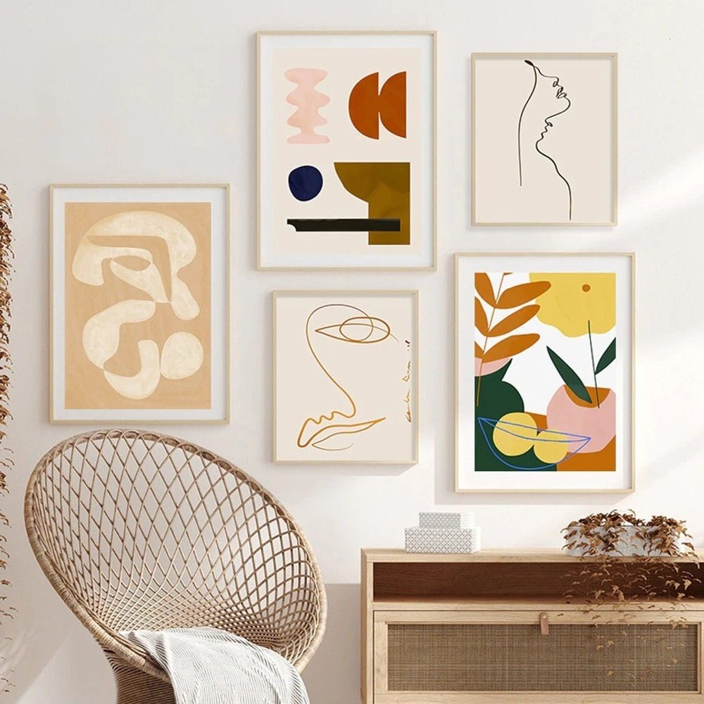 Macula Twisty Rules Geometric Wall Abstract Artwork Photo Canvas Print 5 Multi Panel Scandinavian for Room Flourish