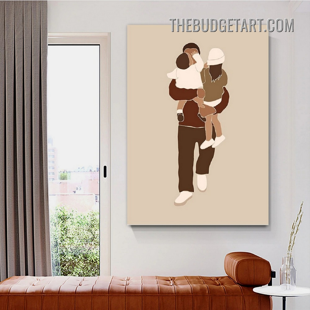 Lovely Family Abstract Figure Scandinavian Painting Picture Canvas Art Print for Room Wall Décor