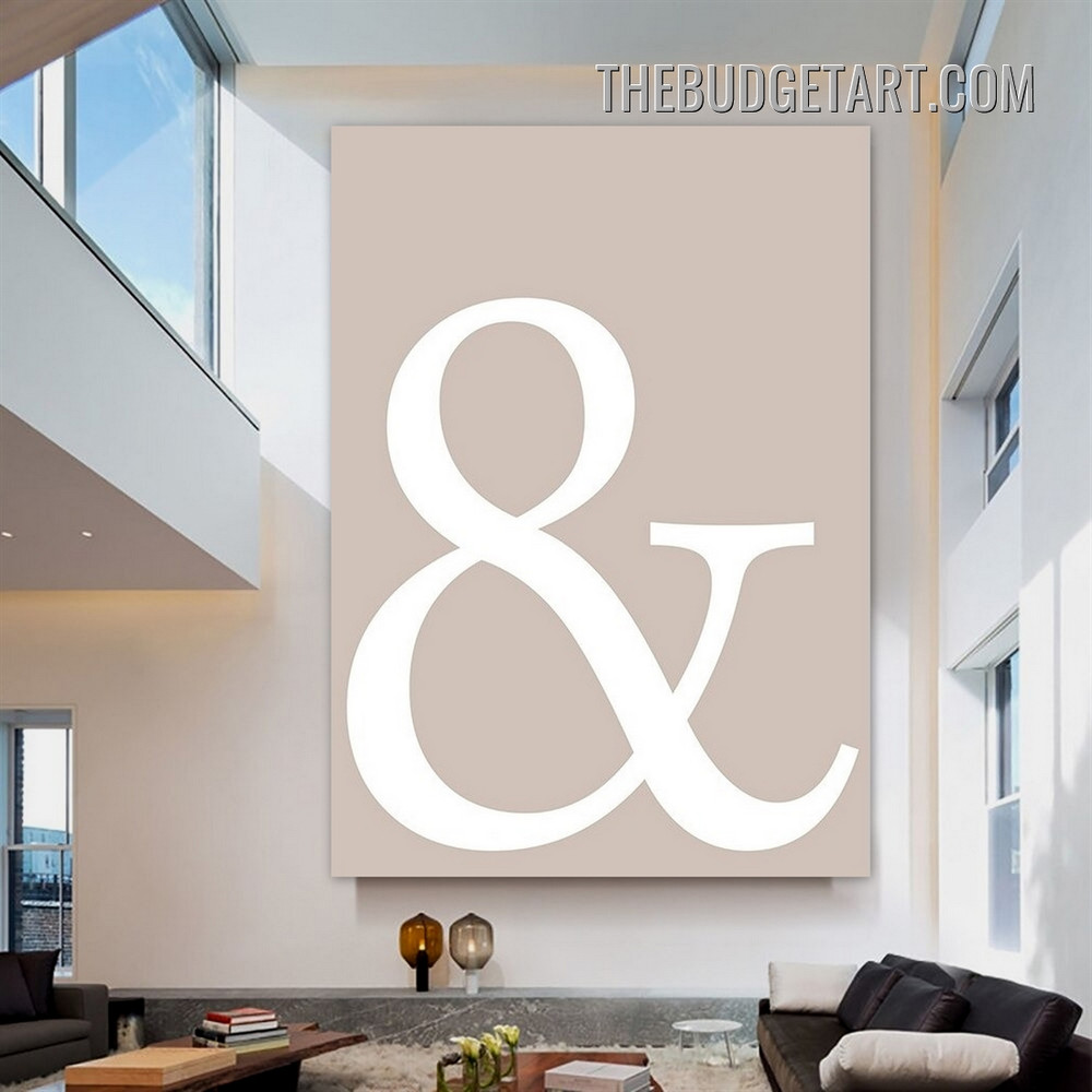Ampersand Symbol Typography Scandinavian Painting Picture Canvas Art Print for Room Wall Outfit