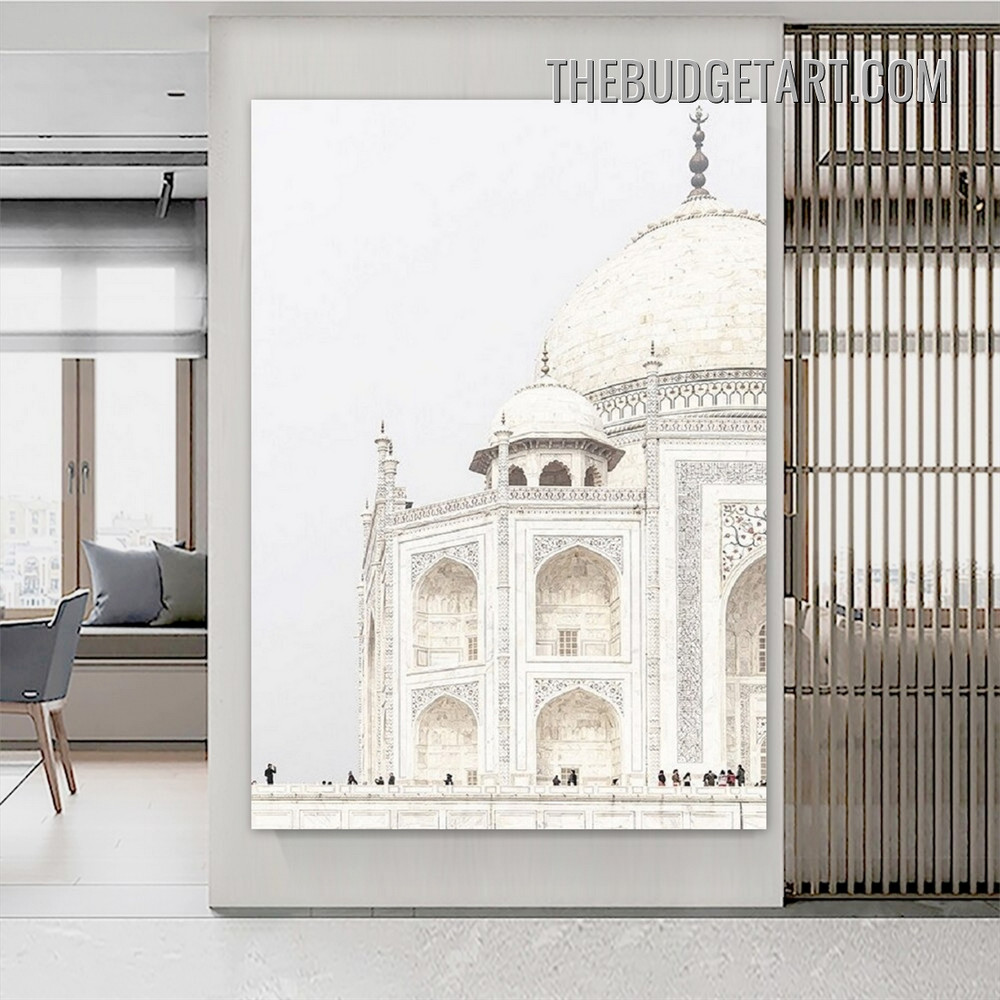 Taj Mahal Architecture Scandinavian Painting Picture Canvas Art Print or Room Wall Décor