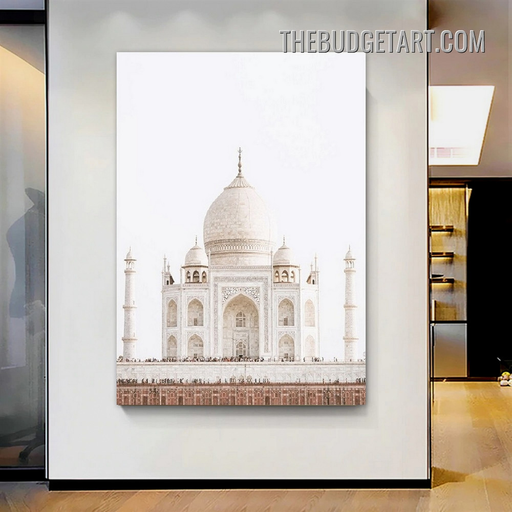 Taj Mahal Architecture Scandinavian Painting Picture Canvas Wall Art Print for Room Disposition
