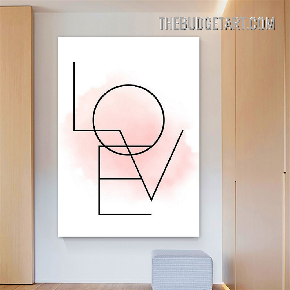 Love Typography Modern Painting Picture Canvas Wall Art Print for Room Arrangement