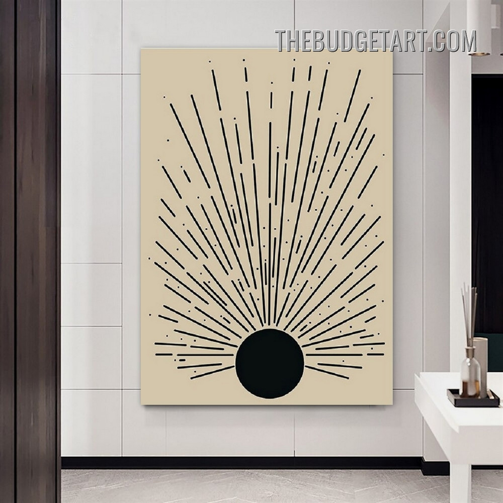 Dots Sun Nordic Abstract Scandinavian Painting Picture Canvas Wall Art Print for Room Décor
